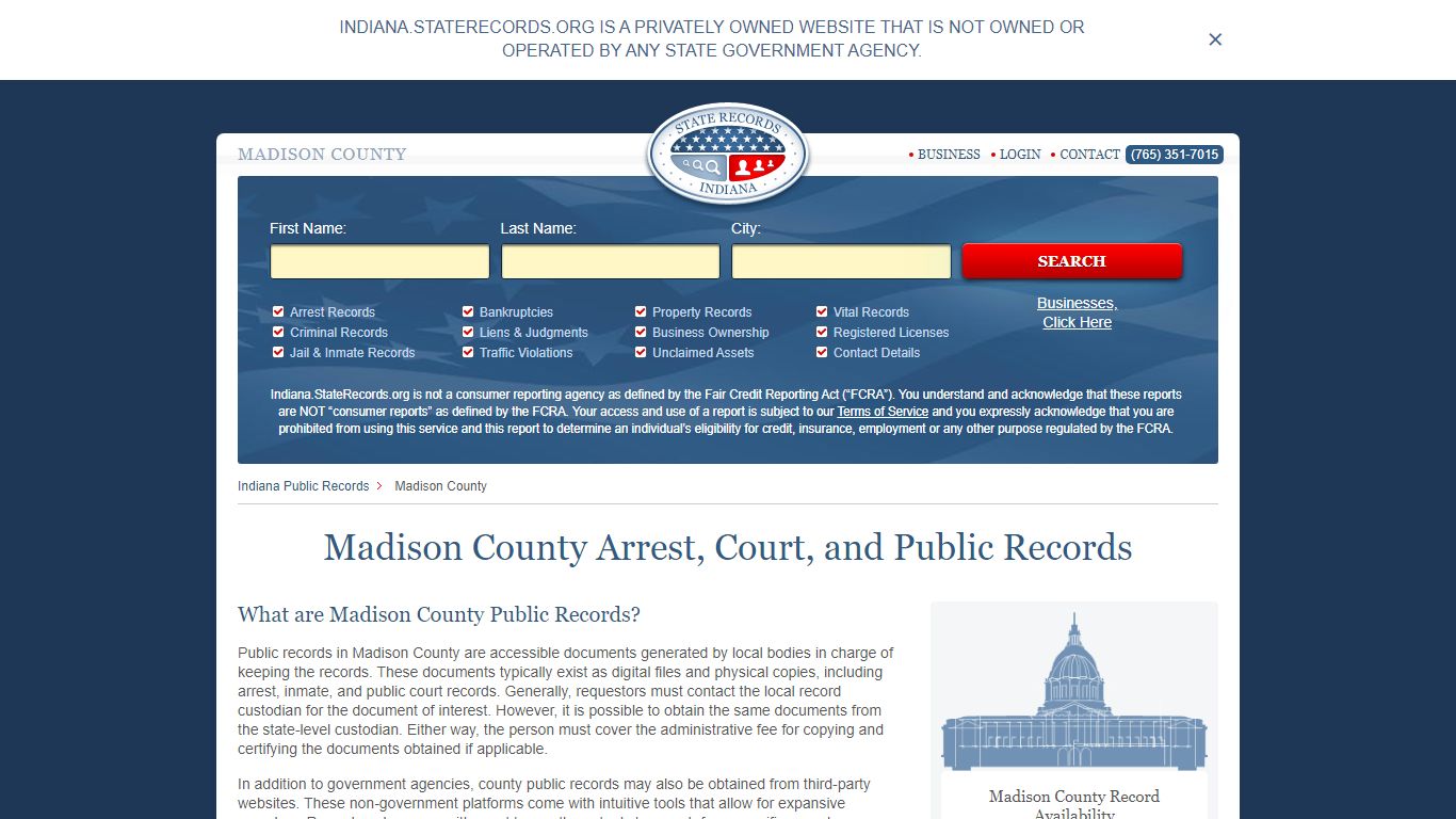 Madison County Arrest, Court, and Public Records