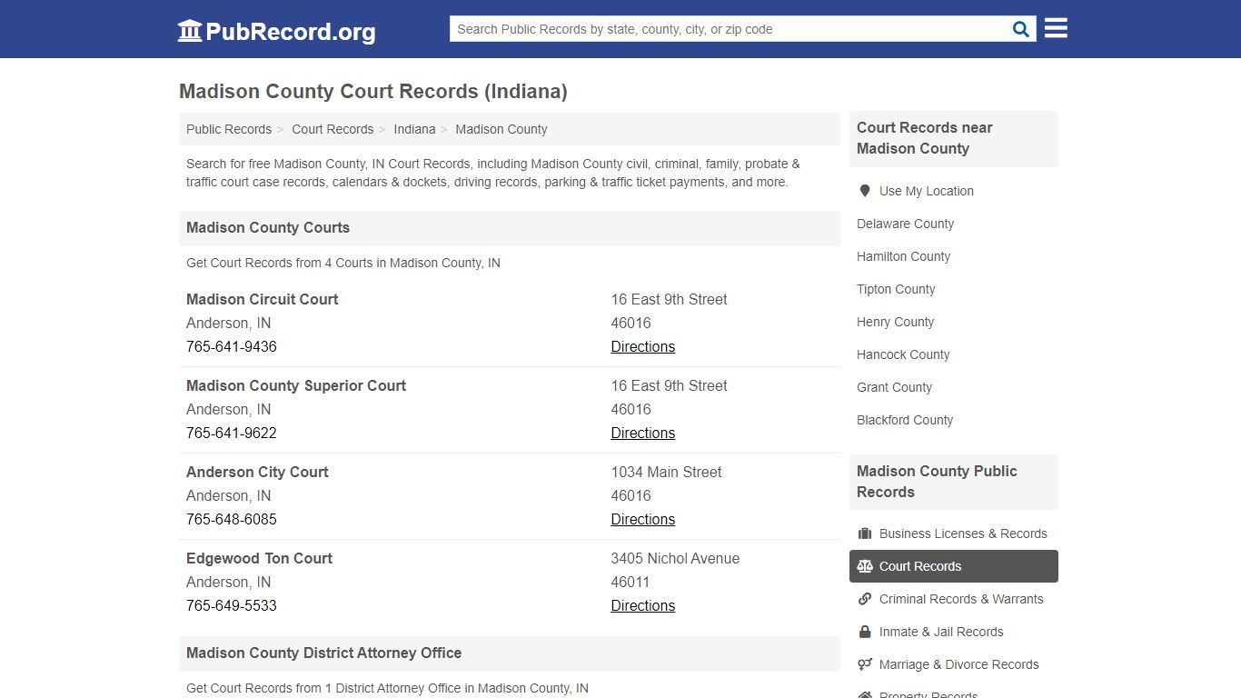 Free Madison County Court Records (Indiana Court Records) - PubRecord.org