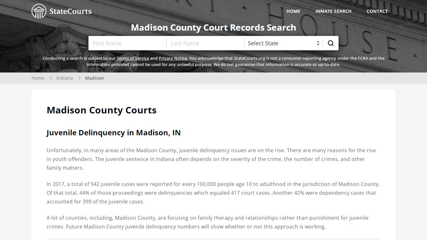 Madison County, IN Courts - Records & Cases - StateCourts